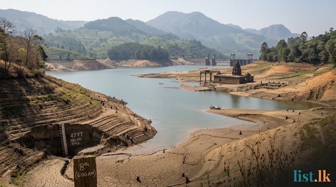 Key Hydropower Reservoir Levels Plunge Amid Dry Weather, Revealing Submerged Sites