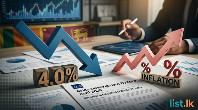 ADB Projects Sri Lanka's Economic Growth to Moderate, Inflation to Rise in 2026