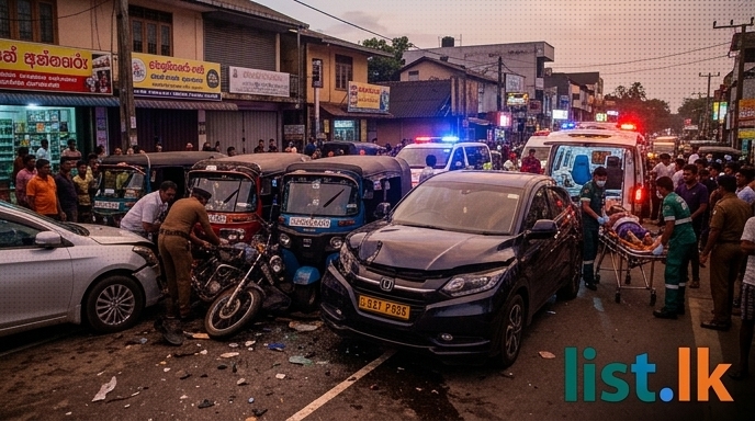 Eheliyagoda Multi-Vehicle Collision Injures Up to 13