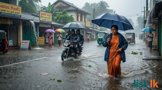 Kesbewa Records 204mm Rainfall as Heavy Showers Sweep Sri Lanka