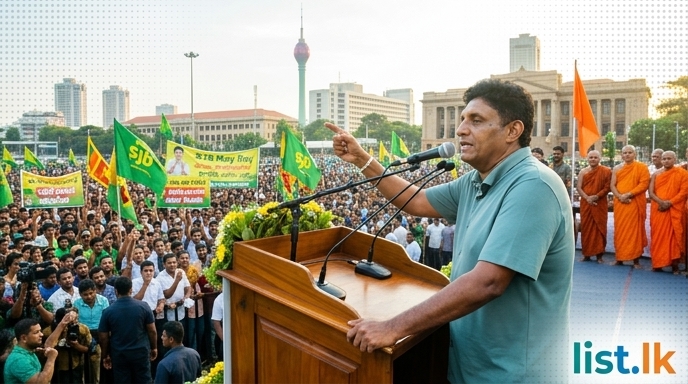 Sajith Premadasa Criticizes Govt, Pledges New Direction and Protection for Buddhism