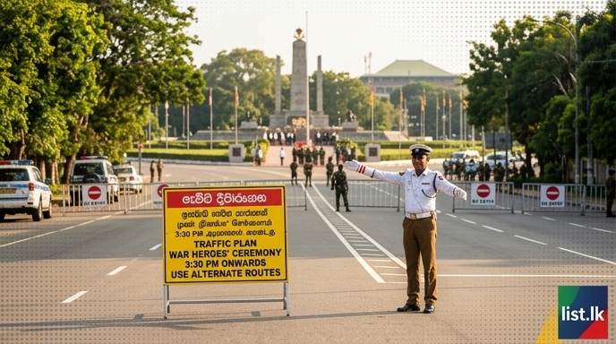 National War Heroes' Ceremony Today: Special Traffic Plan in Battaramulla