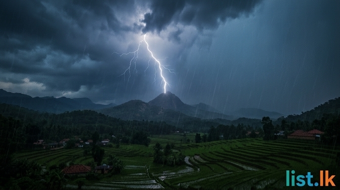 Severe Lightning Warning Issued for Multiple Sri Lankan Regions