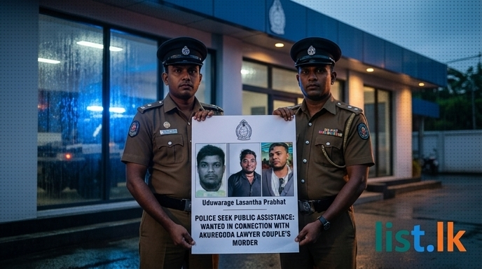 Police Seek Public Assistance to Apprehend Suspect in Akuregoda Lawyer Couple's Murder