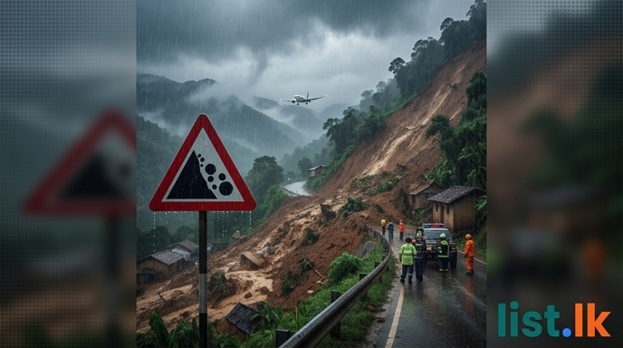 Sri Lanka Issues Landslide Warnings Amidst Heavy Rainfall; Flights Diverted