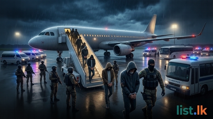 21 Suspected Criminals Deported from Dubai Arrive in Sri Lanka, Taken into Custody