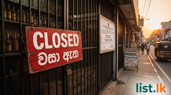Liquor Outlets and Other Businesses to Close on May 30-31 for Vesak Festival 2026