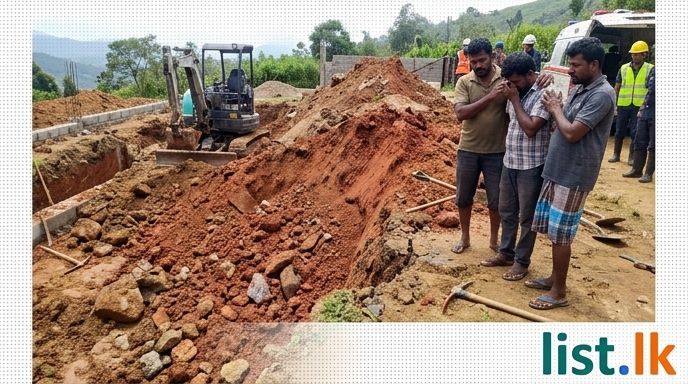 Man Dies After Soil Mound Collapses During Excavation in Maskeliya