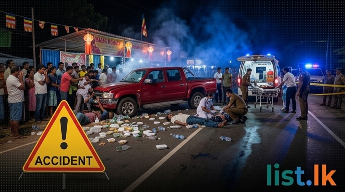 Six Dead, Over a Dozen Injured After Cab Crashes into Vesak Dansala Crowd in Meegoda