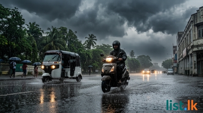 Sri Lanka Braces for Showers and Thundershowers as Low-Pressure System Weakens