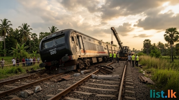 Train Derails Near Chilaw, Disrupting Puttalam Line Services