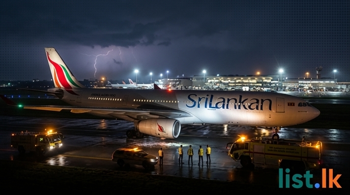 SriLankan Airlines Flight Returns to Colombo After Lightning Strike