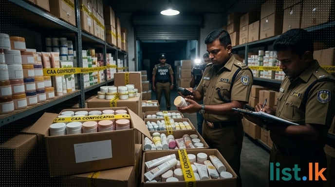 Rs. 10 Million Worth of Unlabeled Cosmetics Seized in Pettah Warehouse