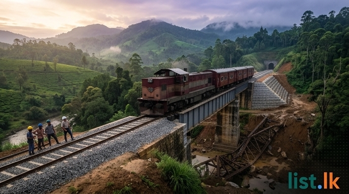 Upcountry Railway Line Restoration Nears Completion, Kandy Services Expected by Year-End