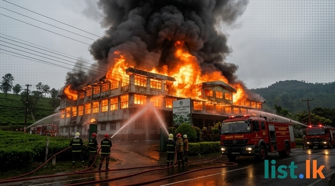Fire Engulfs Elpitiya Tea Factory, Causing Serious Damage