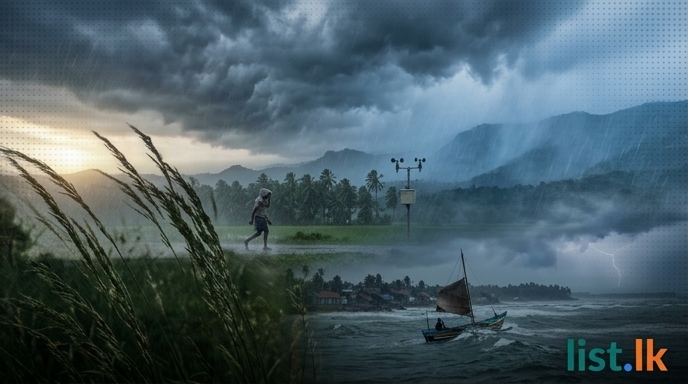 Sri Lanka Weather Update: Showers Expected in Key Provinces, Strong Winds Forecasted