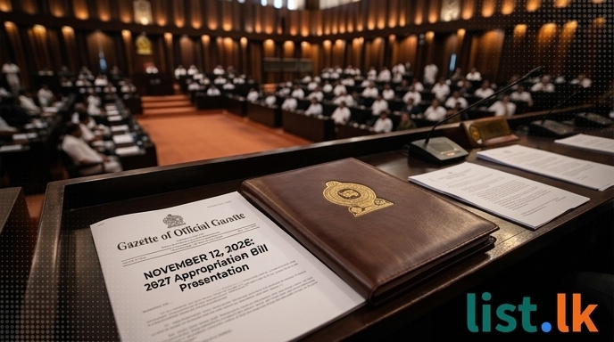 Sri Lanka Sets 2027 Budget Presentation for November 12, 2026