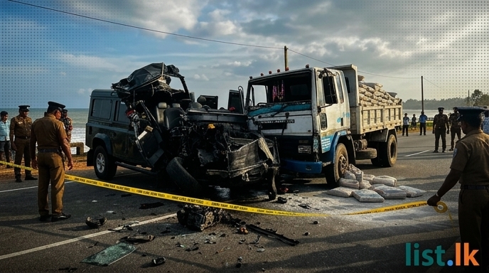 Two Killed, Six Injured in Matara Defender-Lorry Collision