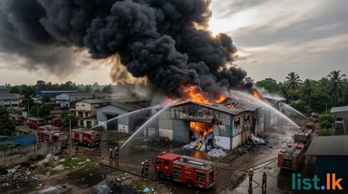 Five Dead in Major Fire at Homagama Helmet Factory
