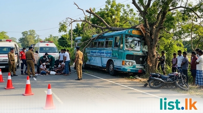 19 Injured in Weerawila Bus-Motorcycle Collision