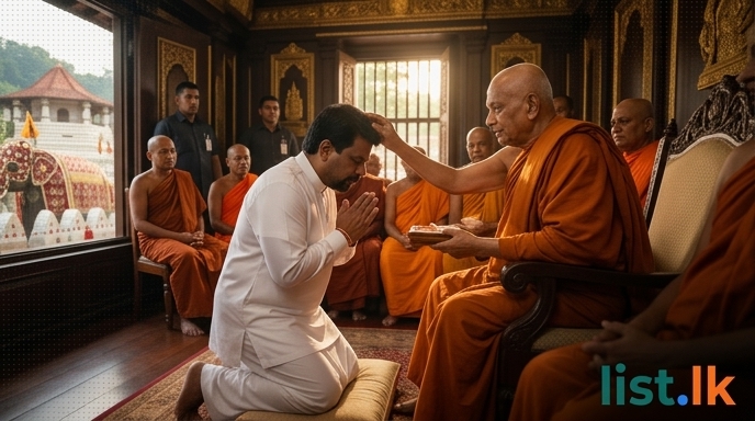 President Dissanayake Visits Kandy, Seeks Blessings from Prelates Ahead of Esala Perahera