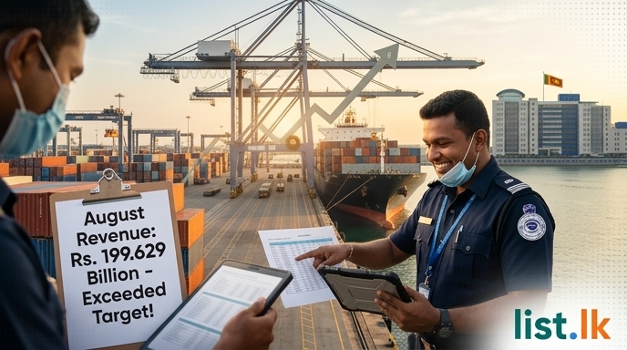 Sri Lanka Customs Surpasses August Revenue Target for Eighth Consecutive Month