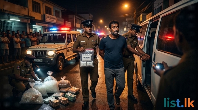Massive Heroin and 'Ice' Haul Seized in Wellampitiya; Suspect Arrested