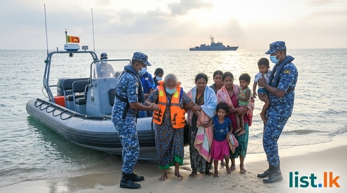 Navy Rescues 8 Stranded Individuals Off Thalaimannar, Suspected Human Smuggling Operation