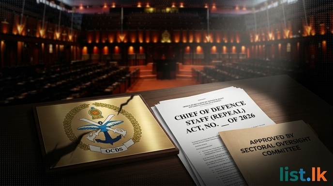 Sri Lanka to Abolish Chief of Defence Staff Post as Bill Heads to Parliament