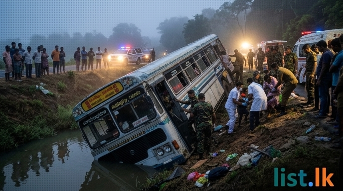Habarana Bus Accident: 20 Injured as Bus Veers Off Road