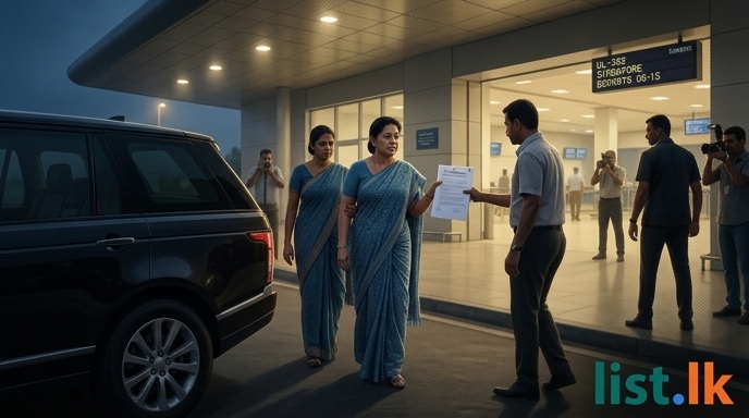 Former First Lady Shiranthi Rajapaksa Departs for Singapore for Medical Treatment Amidst FCID Summons