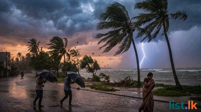 Southwest Sri Lanka to Experience Increased Rainfall and Gusty Winds