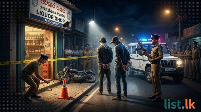 Armed Robbery Attempt at Trincomalee Liquor Shop; Two Suspects Apprehended